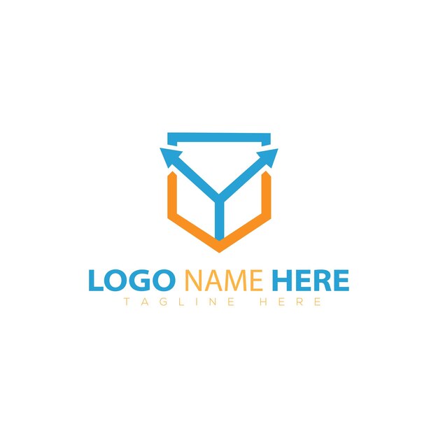Escudo flecha Y letra logotipo ilustración vector arte diseño