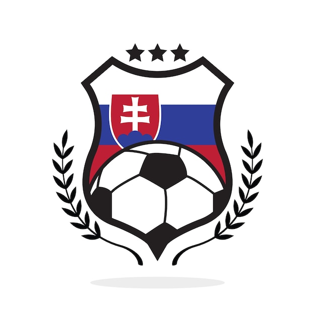 Escudo de fútbol de la bandera nacional de Eslovaquia