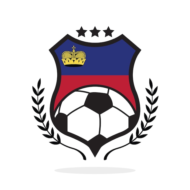 Vector escudo de fútbol de la bandera nacional de liechtenstein