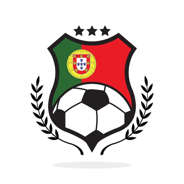 Escudo de fútbol de la bandera nacional de Portugal