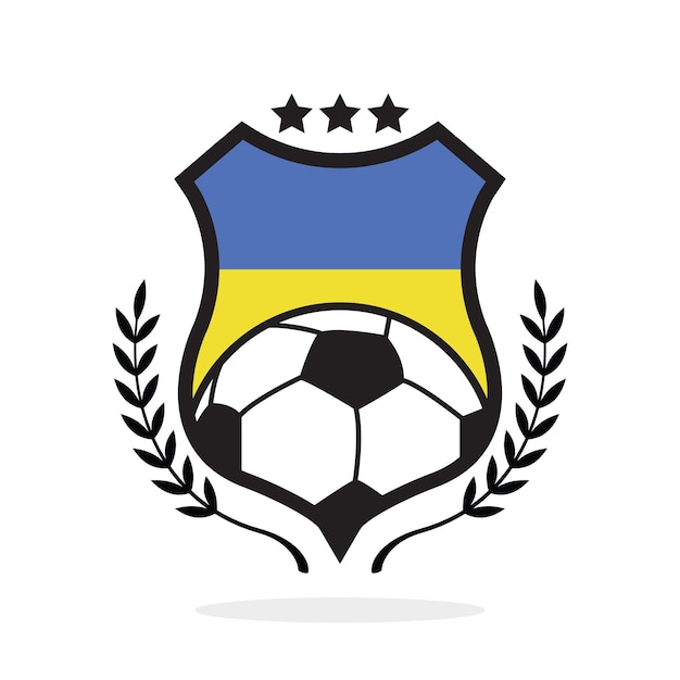 Vector escudo de fútbol de la bandera nacional de ucrania