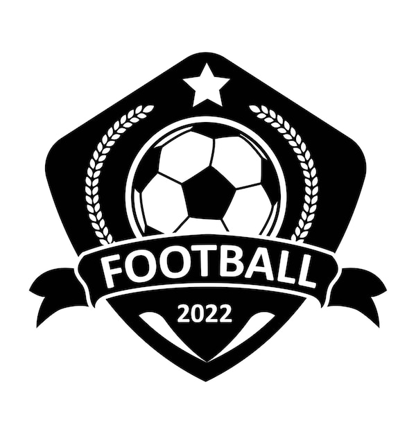 Vector escudo de fútbol negro