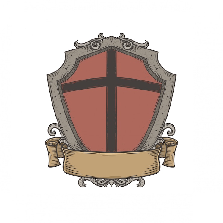 Vector escudo heráldico en blanco emblema
