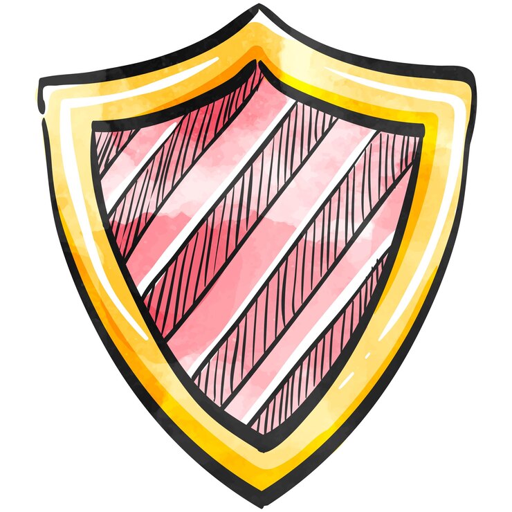 Vector escudo de icono de estilo acuarela