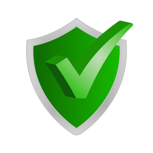 Vector escudo con icono de marca de verificación