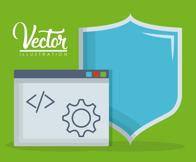 Vector escudo y el icono de la página web