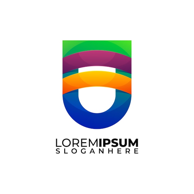 escudo ilustración moderno logotipo colorido