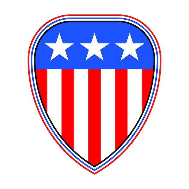 Vector escudo y logotipo de la bandera de los estados unidos