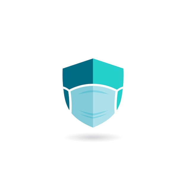 Escudo con el logotipo de la máscara adecuado para la prevención