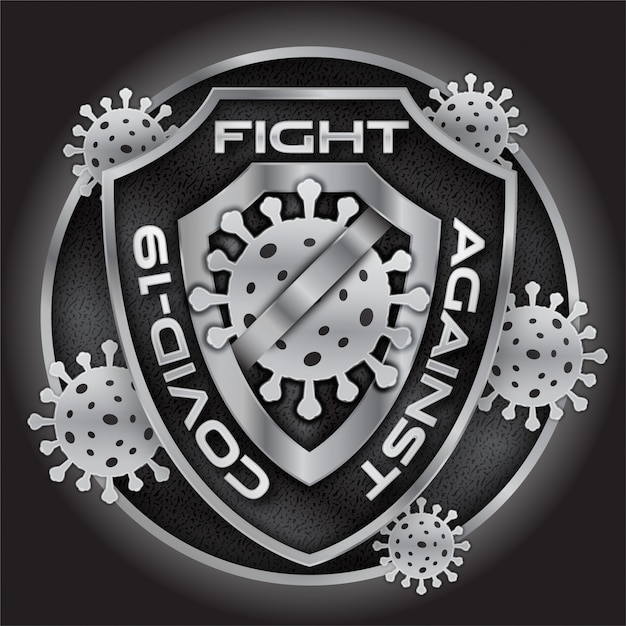 Escudo de lucha contra el virus corona