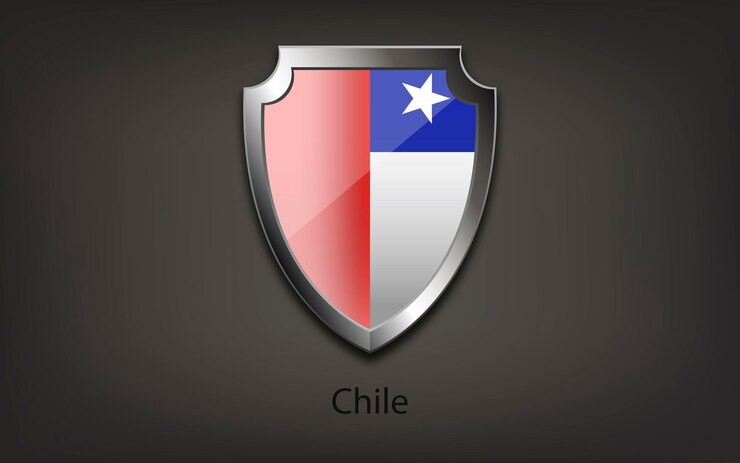 Vector escudo metálico con bandera de chile vector