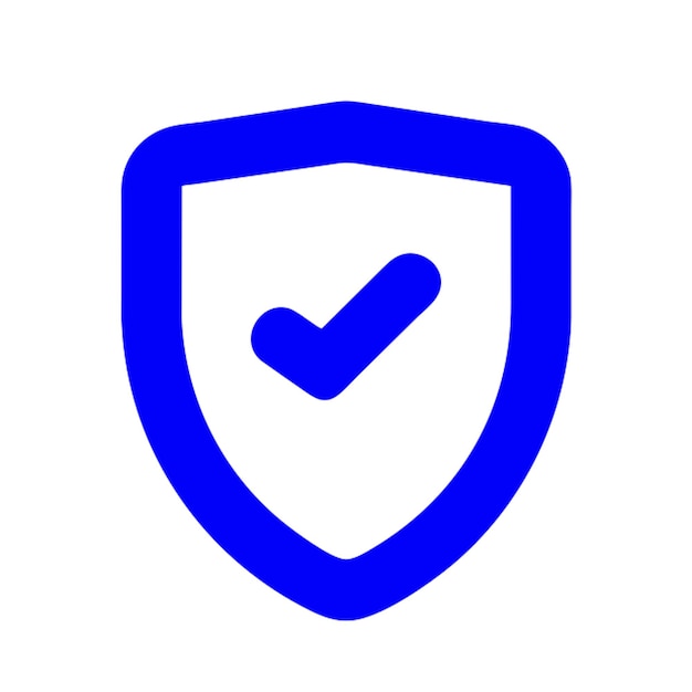 escudo moderno mínimo con el icono del símbolo de la marca de comprobación