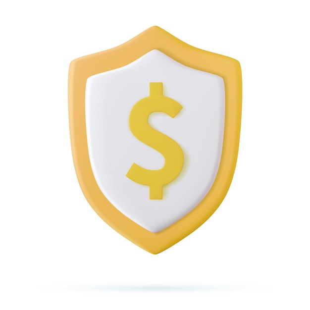 Escudo de oro con el signo del dólar