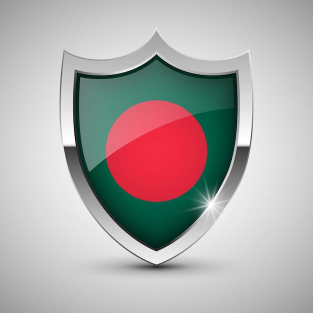 Escudo patriótico con bandera de bangladesh un elemento de impacto para el uso que desea hacer de él