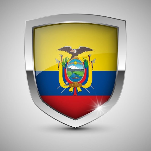 Escudo patriótico con bandera de ecuador un elemento de impacto para el uso que desea hacer de él