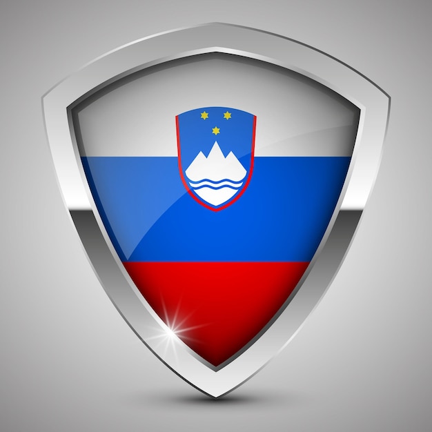 Vector escudo patriótico con bandera de eslovenia un elemento de impacto para el uso que desea hacer de él