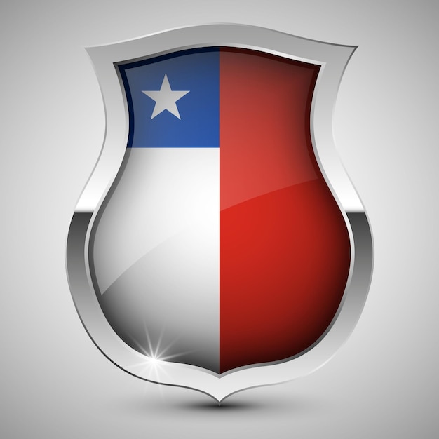 Vector escudo patriótico vectorial con bandera de chile un elemento de impacto para el uso que desea hacer de él