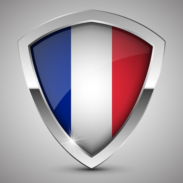 Vector escudo patriótico vectorial con bandera de francia un elemento de impacto para el uso que desea hacer de él
