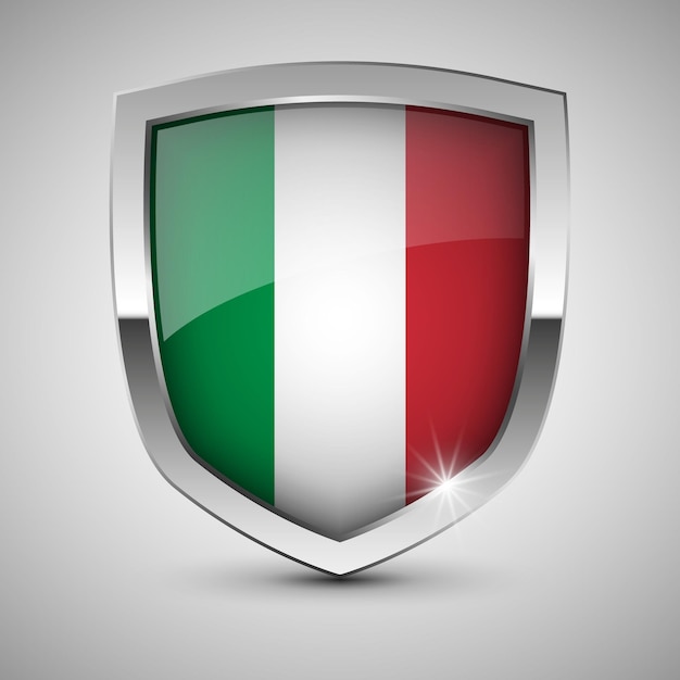 Escudo patriótico vectorial con bandera de Italia Un elemento de impacto para el uso que desea hacer de él