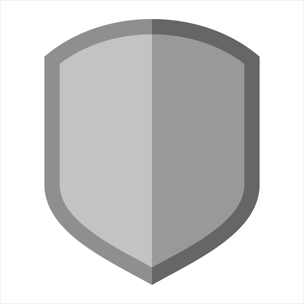escudo plateado icono diseño vectorial plano símbolo heráldico premio insignia forma armas metálicas medievales