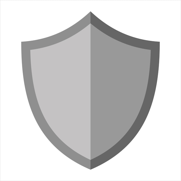 escudo plateado icono diseño vectorial plano símbolo heráldico premio insignia forma armas metálicas medievales