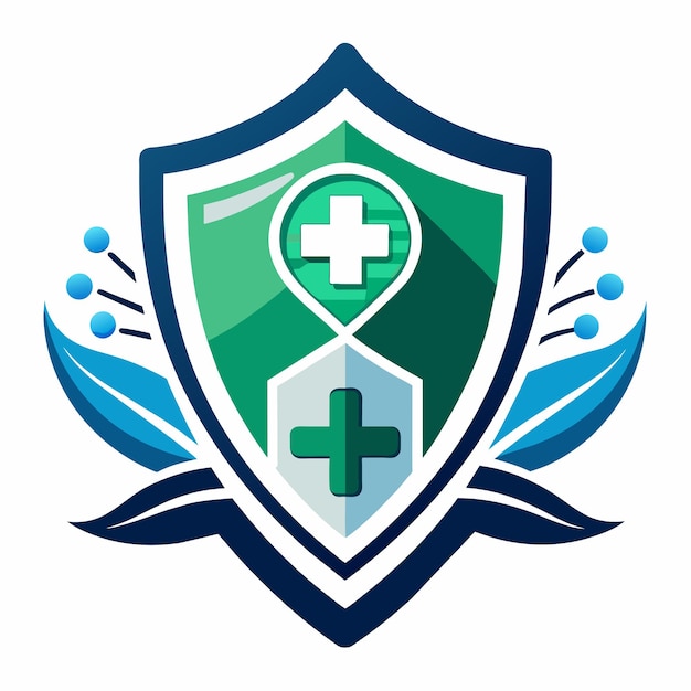 Un escudo con un prominente símbolo de cruz que transmite fuerza y protección Muestra los avances en tecnología médica y atención médica