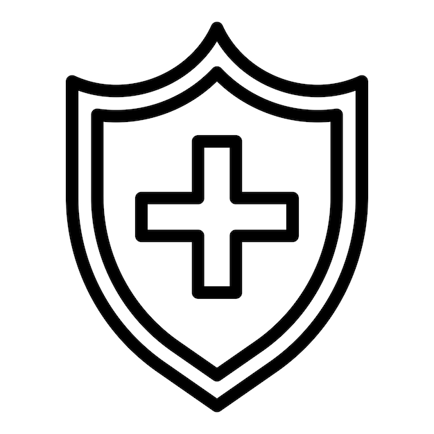 Escudo de protección sanitaria médica con cruz