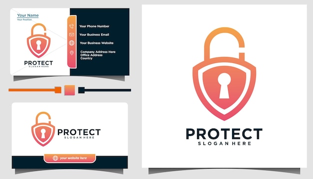 escudo proteger plantilla de diseño de logotipo de seguridad