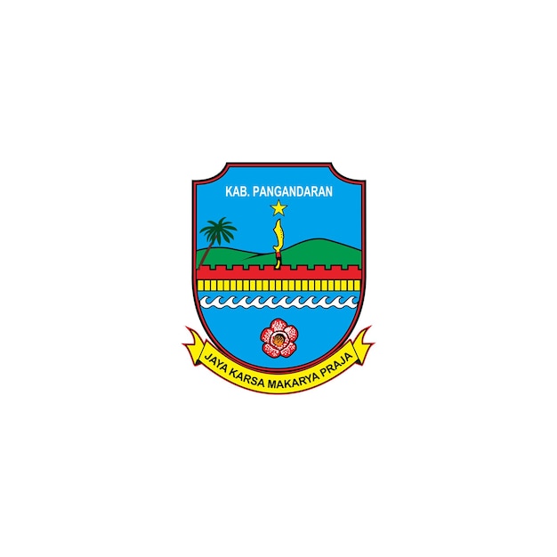Vector escudo de la regencia pangandaran lambang kabupaten pangandaran