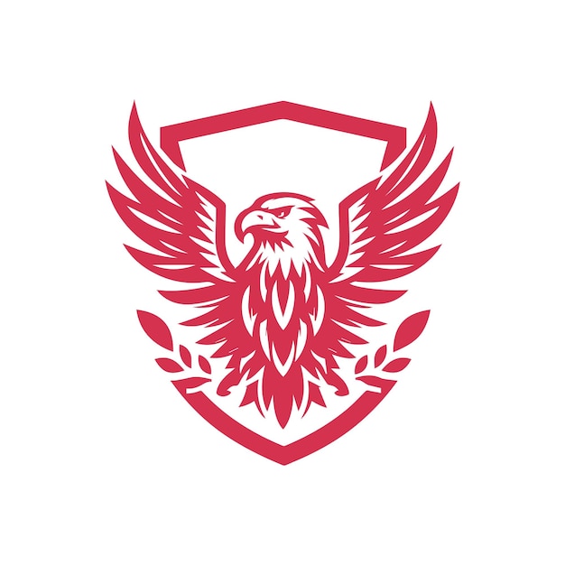 un escudo rojo con un águila en él