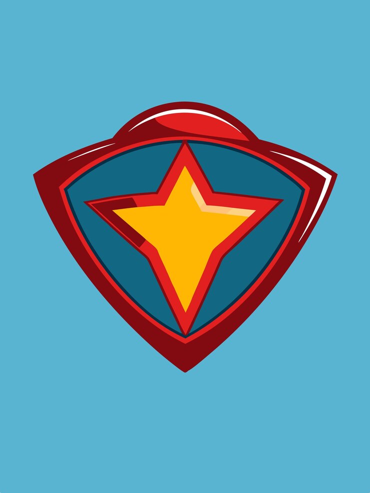 Vector un escudo rojo con una estrella en él