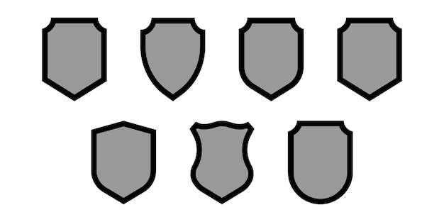 escudo de seguridad aislado sobre un fondo gris