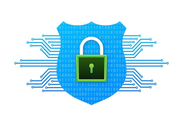Escudo de seguridad cibernética concepto de escudo de seguridad seguridad de la red de internet