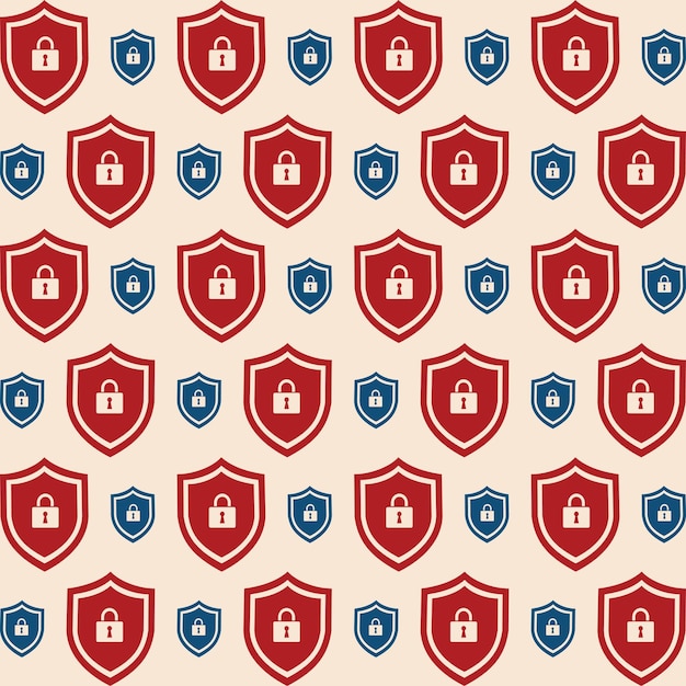 Escudo de seguridad moda hermoso colorido repitiendo patrones sin fisuras vector ilustración fondo