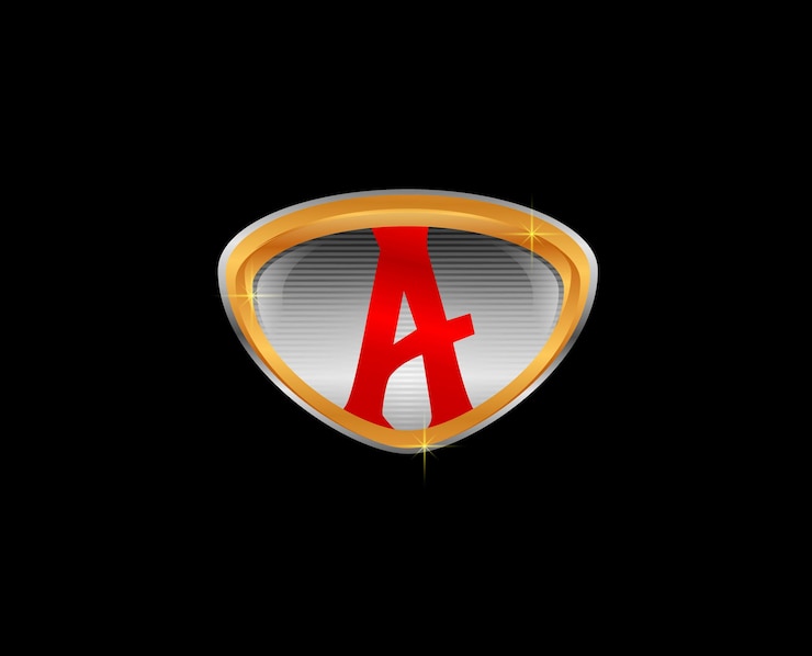 Vector escudo de vector vintage con letra. ilustración de concepto de diseño de logotipo automotriz