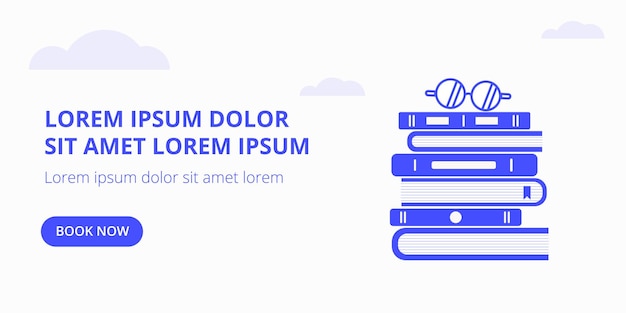 Escuela y educación Vector ilustración geométrica abstracta de libro y gafas para cartel