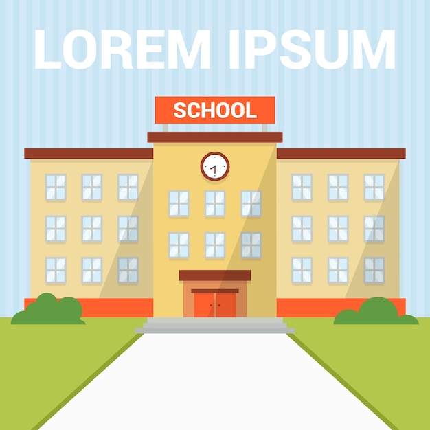 Escuela Flat Building Vector