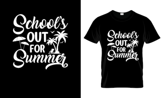 Las escuelas para el verano colorido diseño gráfico de camisetas de verano