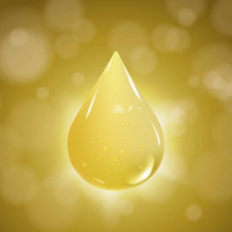 Vector la esencia de colágeno o el concepto de gotas de suero de oro para cosméticos, belleza y spa