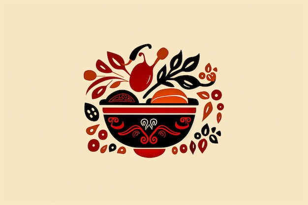 Vector esencia culinaria mexicana un colorido logotipo circular que mezcla molcajete chiles tortillas de maíz y