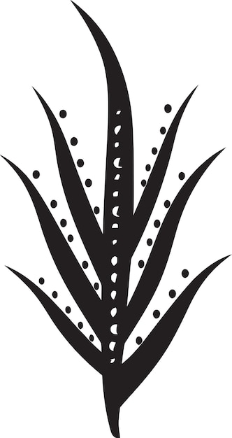 Esencia de hierbas aloe vera diseño del logotipo negro vector de radiación verde emblema de la planta de aloe