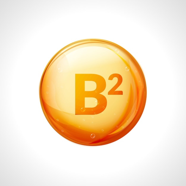 Esencia de oro de vitamina B2. Tratamiento vitamínico con pastillas de riboflavina. Medicina natural dorada aislada.