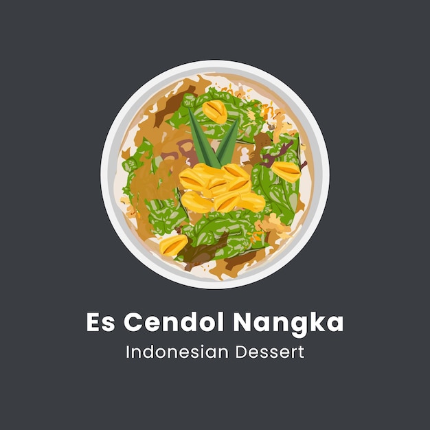 Esendol Nangka Refrescante postre indonesio con jaca