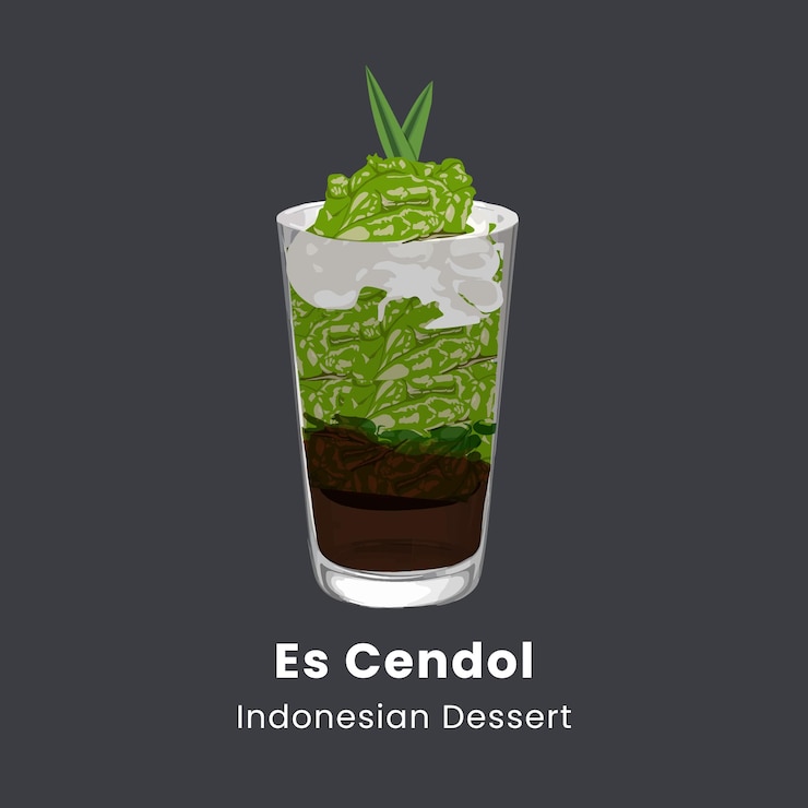 Vector esendol un refrescante postre indonesio