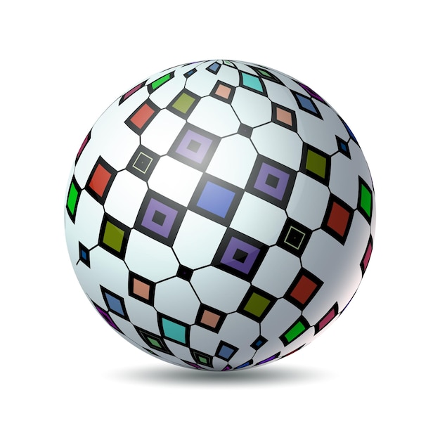 Esfera 3D aislada sobre un fondo blanco de diseño vectorial