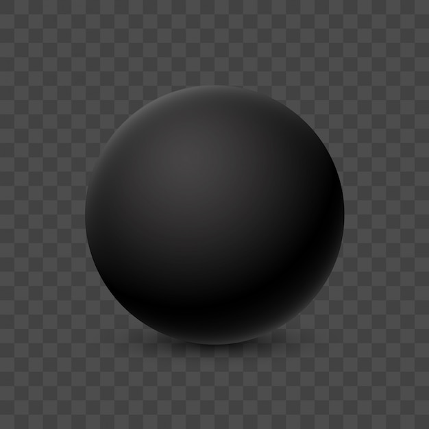 Esfera 3d redonda lisa negra