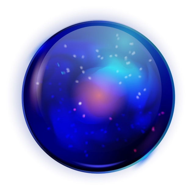 Esfera de adivino bola de cristal mística orbe mágico aislado sobre fondo blanco