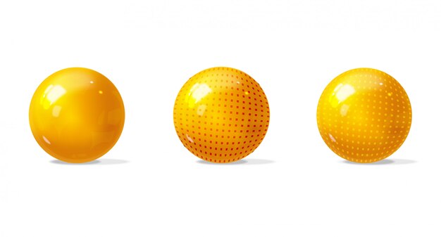 esfera amarilla realista, burbuja aislada