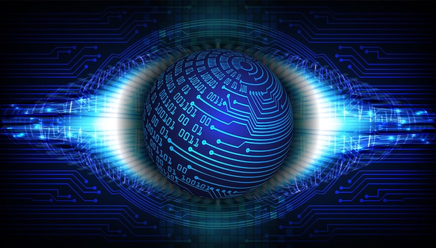Una esfera azul con números y letras que dicen "en ella".