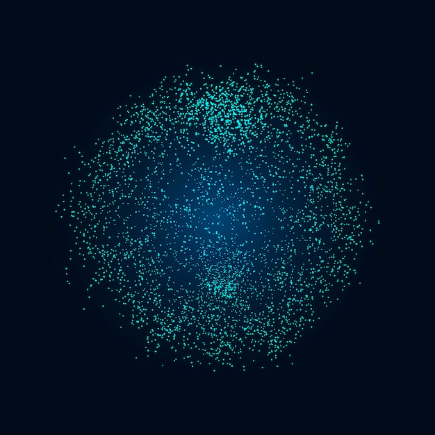 Esfera azul que consta de partículas Elementos de estructura metálica moderna Esfera de rejilla tecnológica Ilustración vectorial